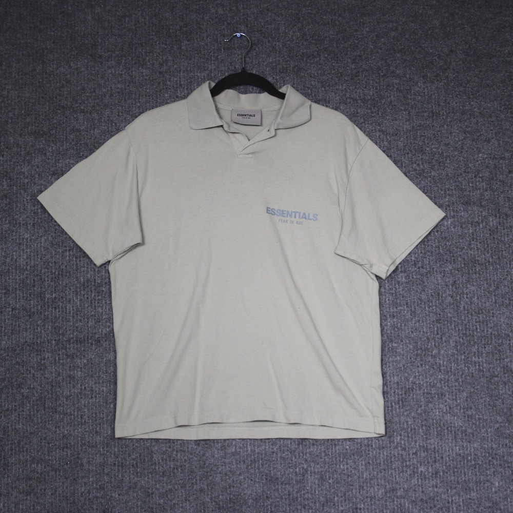 Essentials Fear of God Polo Shirt Mens XXS Pistachio Cotton Casual‎ Top